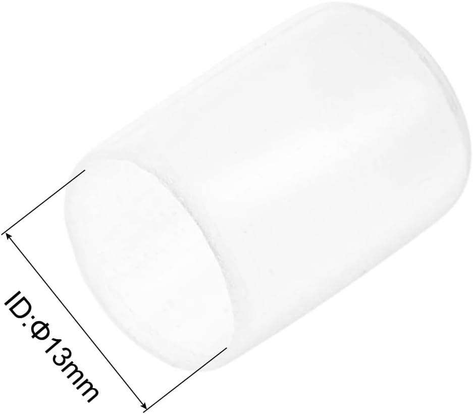 uxcell 20pcs Rubber End Caps Protective Caps 13mm ID Vinyl PVC Round Tube Bolt Cap Cover Screw Thread Protectors, Clear