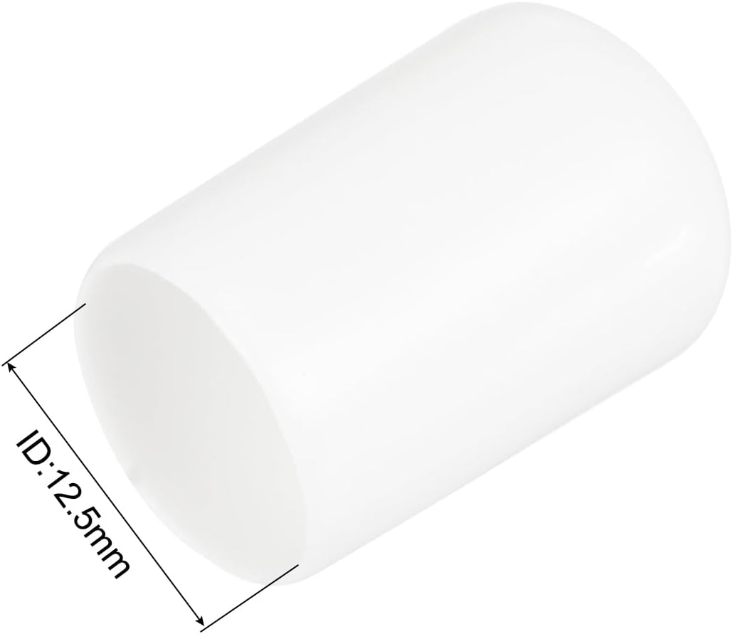 uxcell 20pcs Rubber End Caps 12.5mm(1/2 inch) ID Vinyl Round Tube Bolt Cap Cover Thread Protectors White