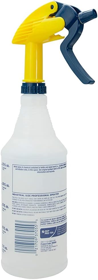 Zep Professional Sprayer Bottle - 32 oz (Case of 9) - HDPRO9 - Versatile Adjustable Nozzle Spray Bottles With A Fine Mist or Powerful Spray; Refillable Spray Bottle For Diluted Concentrate, Chemical