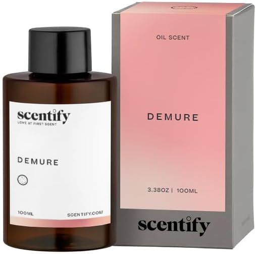 Scentify Demure Aroma Oil Refill Scent for Oil Diffusers Luxurious Relaxing Aromatherapy Fragrance 100ml, 3.38oz