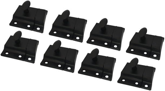 QCAA Oval Turn Cabinet Latch, for Cupboard & Other Furniture, Large, Matte Black, 8 Pack