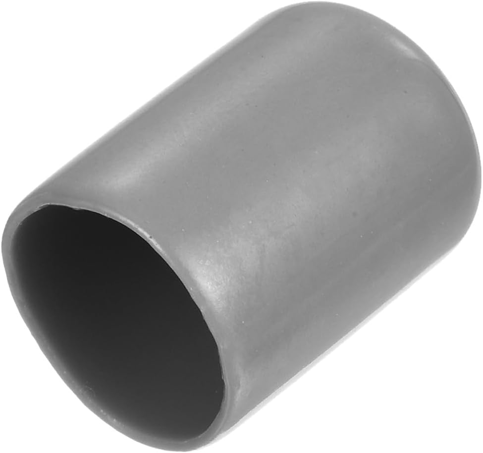 uxcell 20pcs Rubber End Caps Protective Caps 18mm ID Vinyl PVC Round Tube Bolt Cap Cover Screw Thread Protectors, Light Grey