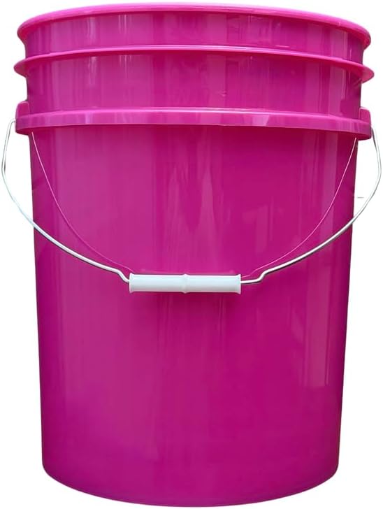 House Naturals 5 Gallon Premium HPDE Plastic Bucket - Made in USA Food Grade Storage Container, BPA Free All Purpose Pail (5, Magenta)