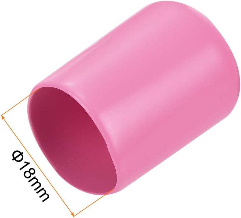 uxcell 20pcs Rubber End Caps 18mm ID Vinyl PVC Round Tube Bolt Cap Cover Screw Thread Protectors Pink
