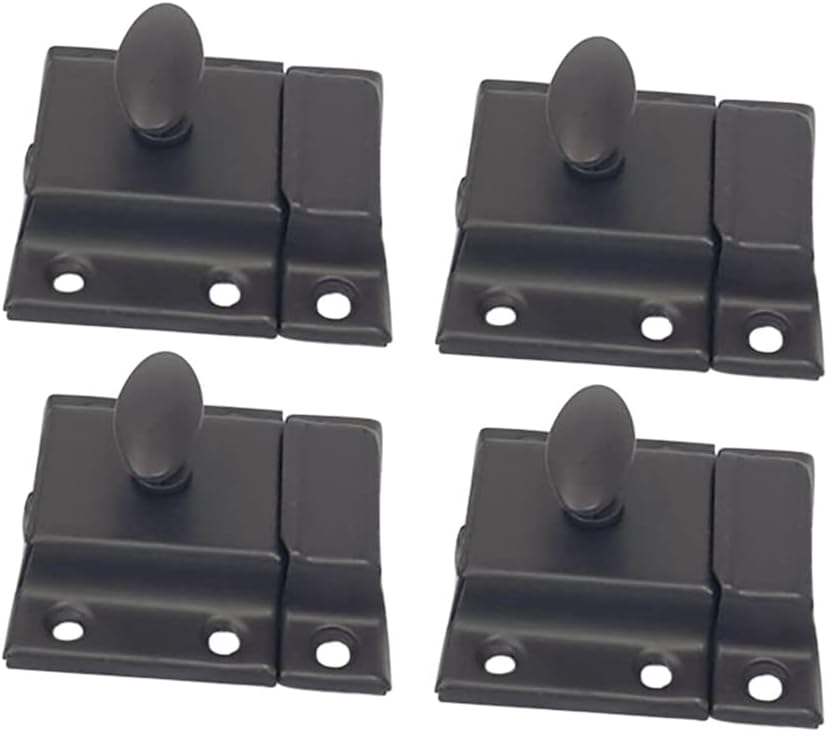 QCAA Oval Turn Cabinet Latch, for Cupboard & Other Furniture, Small, ORB Oil Rubbed Bronze Coated Finish, 4 Pack, Made in Taiwan