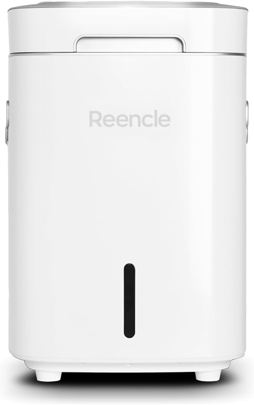 Reencle Prime Electric Composter - 14L Kitchen Composter, Decomposes Up to 2.2 lbs Food Waste Daily, Odorless Indoor Composting with Whisper-Quiet Technology & Rapid Decomposition (White)