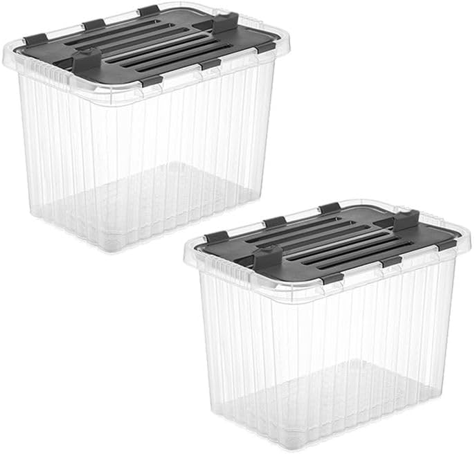 Superio 26 L Deep Storage Container with Hinged Lid (2 Pack)