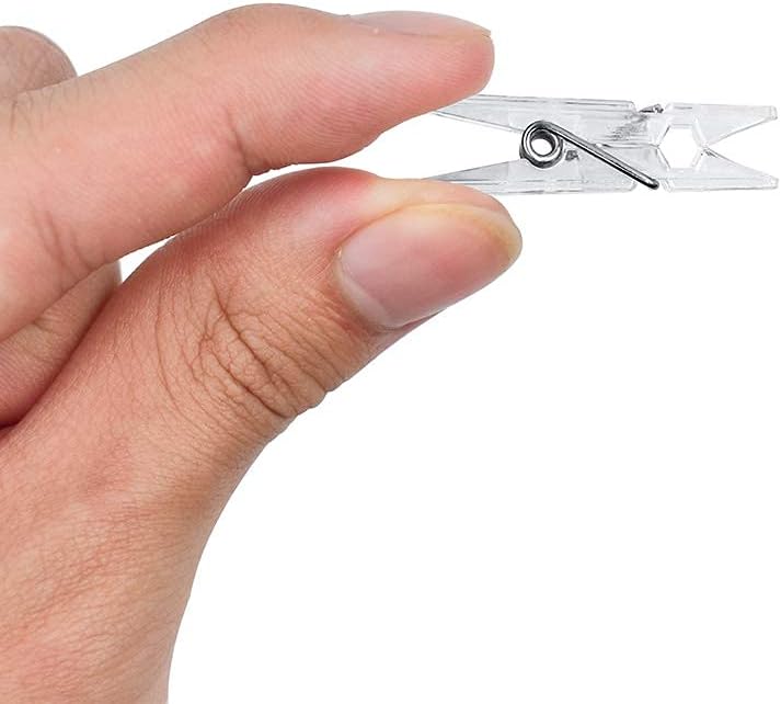 128 Pieces Mini Transparent Plastic Clear Clips, Binder, Photo Clips, Clothespins Clip