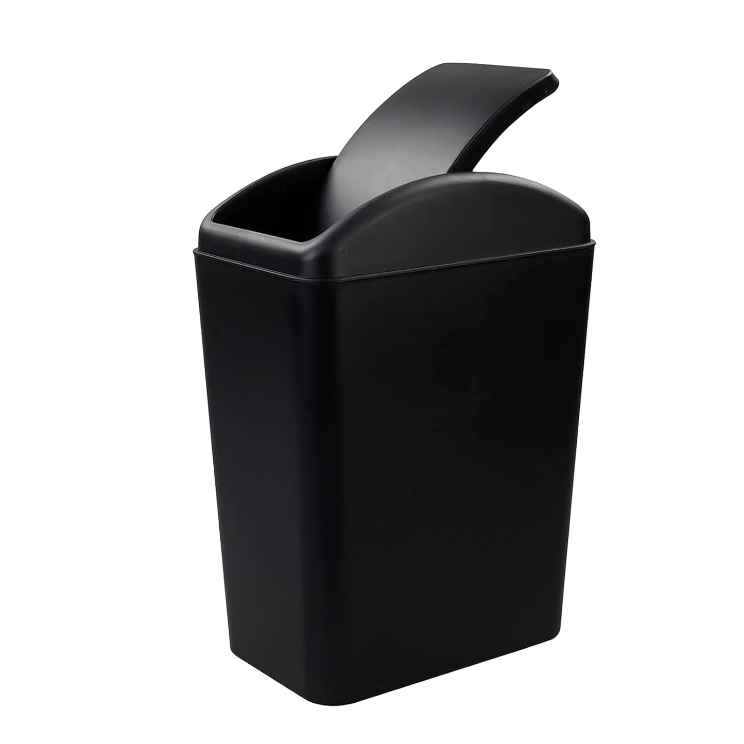 4.2 Gallon Plastic Trash Can with Swing Lid, Swing Top Garbage Can, Black