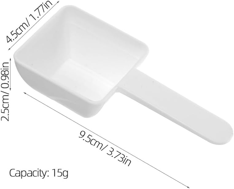 VOSAREA 30pcs Plastic Measuring Spoons Laundry Powder Small Scoops for Home Use Reusable and Portable Scooper for Powders (3.73X1.77X0.98 Inch)