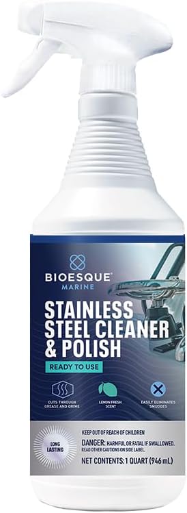 Bioesque Marine Stainless Steel Cleaner & Polish, 32 Fluid Ounce (Pack of 1)