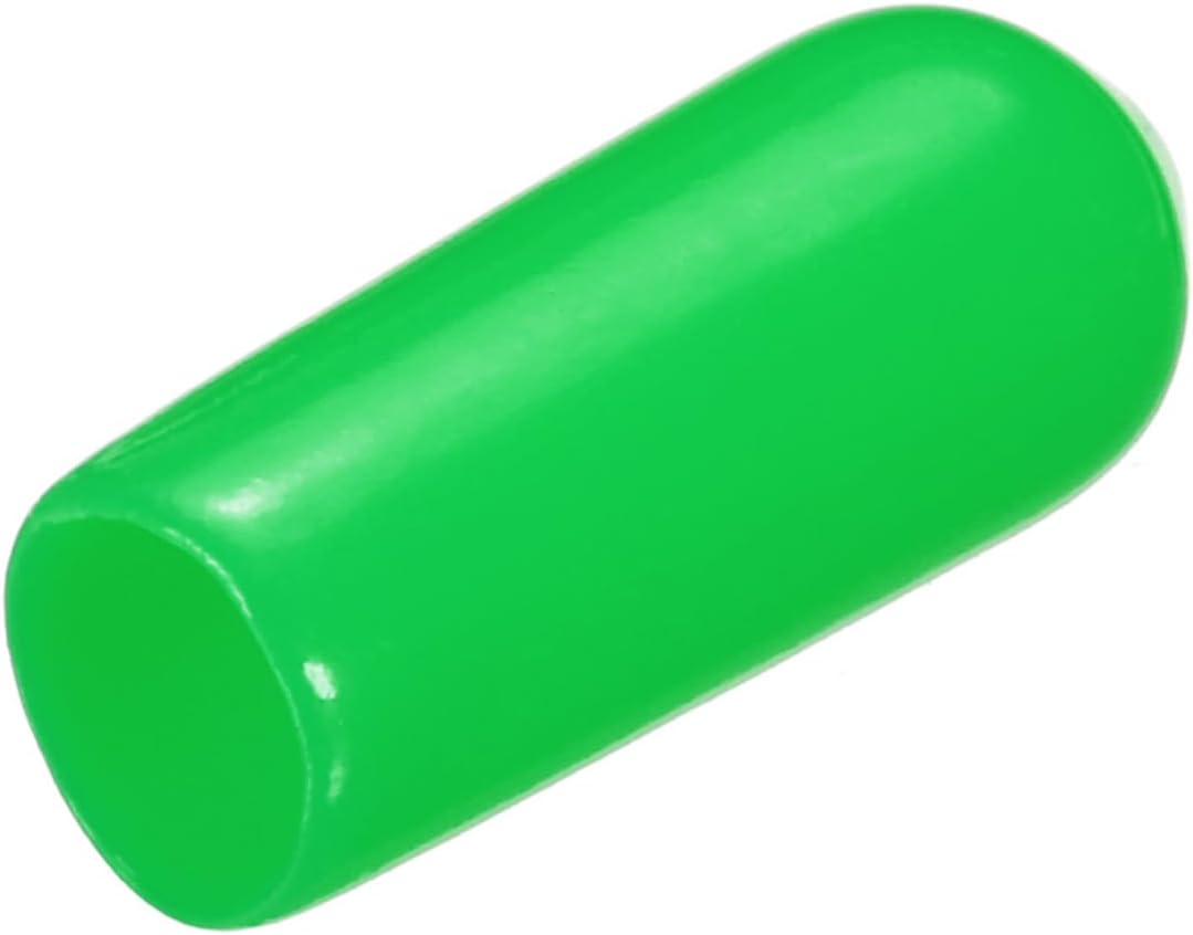 uxcell 20pcs Rubber End Caps 5mm(3/16") ID Vinyl PVC Round Tube Bolt Cap Cover Screw Thread Protectors Green