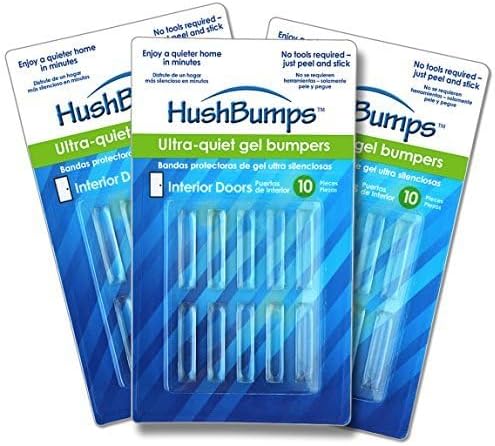 HushBumps Ultra-Quiet Bumpers for Interior Doors 3-Pack. Prevent Door Slamming and Provides Soft Close. Just Peel & Stick. No Tools Required. Silences Door Closing. 30 pcs.