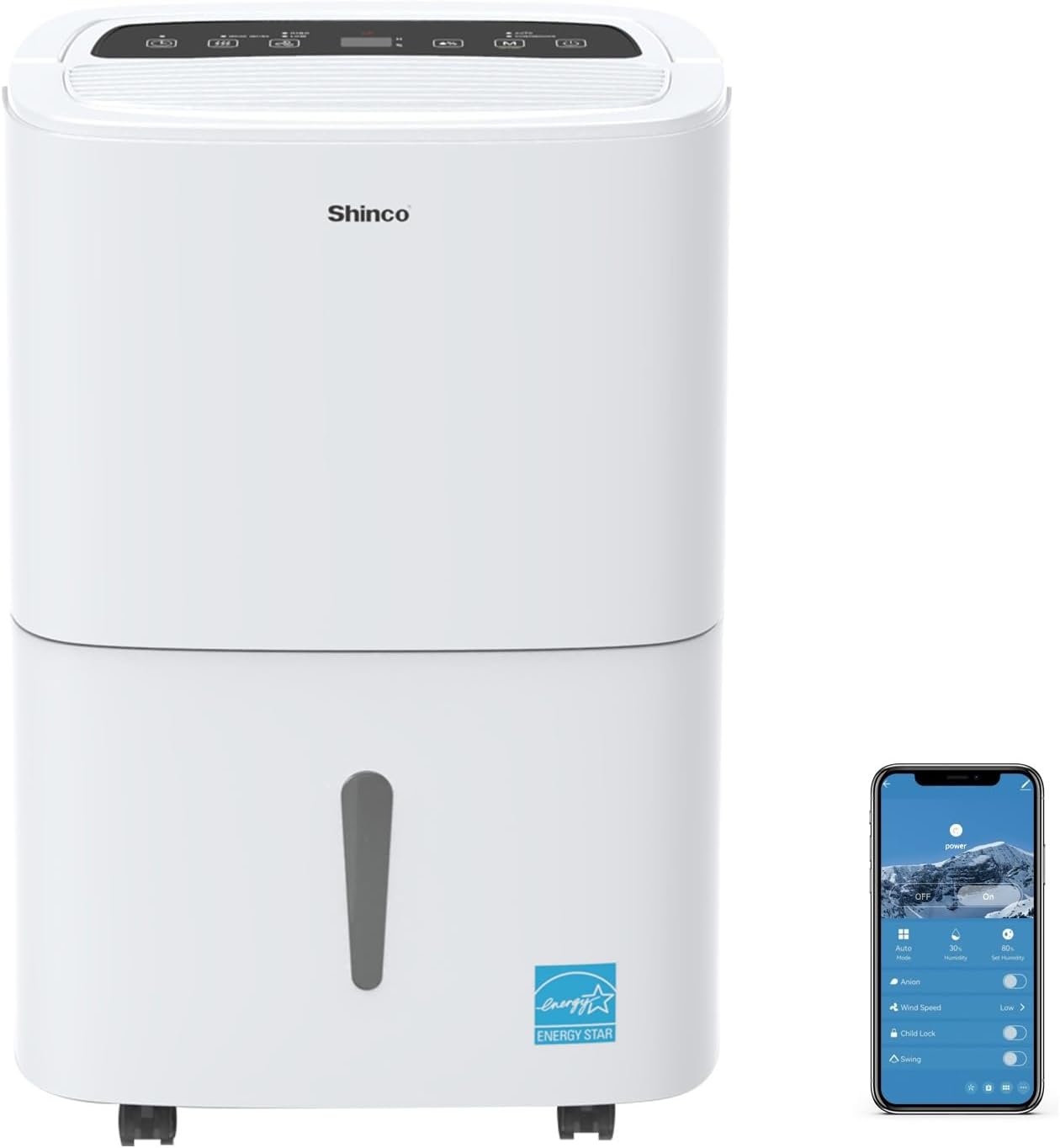120 Pints Energy Star Dehumidifier with Drain Hose and WIFI for Large Spaces up to 6,000 Sq.Ft, Auto Defrost & Continuous Drainage - Ideal for Home Basements, Bathroom, and Bedroom
