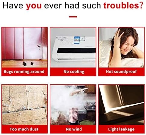 Door Draft Stopper, 39” Length Cuttable Weather Stripping Door Seal, Strong Adhesive Door Sweep for Exterior and Interior Doors (2, Black)