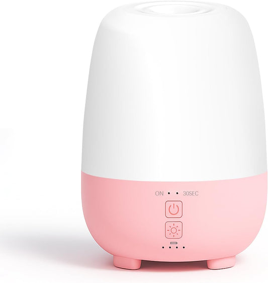 Cordless Essential Oil Diffuser 150ML, Rechargeable Battery, 7H Runtime, 7 LED Lights, Mini Portable Aromatherapy Diffuser for Home, Office, Bathroom, Travel