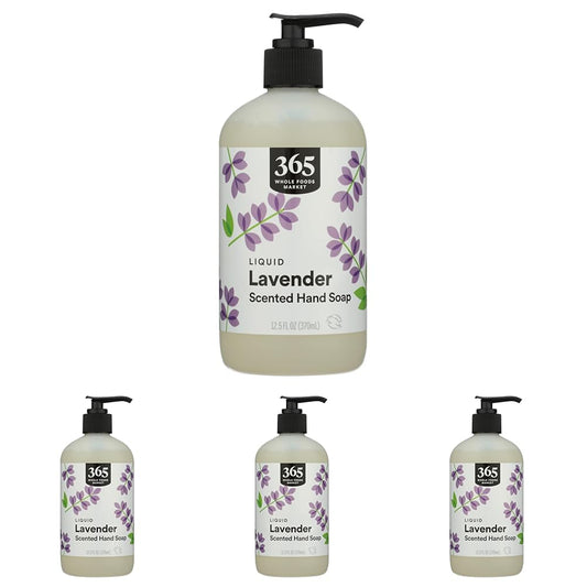 365 by Whole Foods Market, Hand Soap Liquid Lavender, 12.5 Fl Oz (Pack of 4)