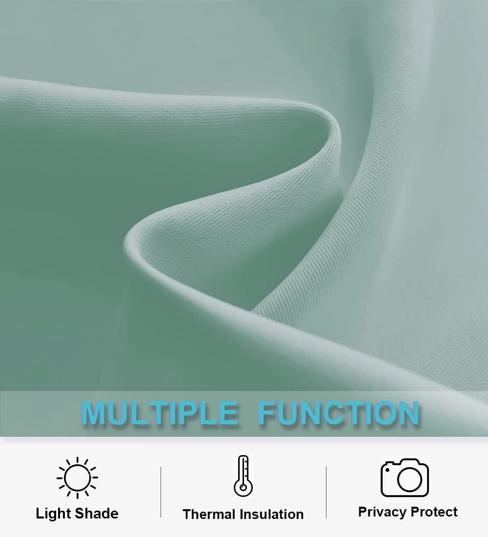 RYB HOME RV Curtains for Camper Windows - Soft Thermal Insulated Small Window Curtain Tiers for Cafe Kitchen Bedroom Basement Glass Door Window, W 42 x L 30 inches, Aqua, 2 Panels