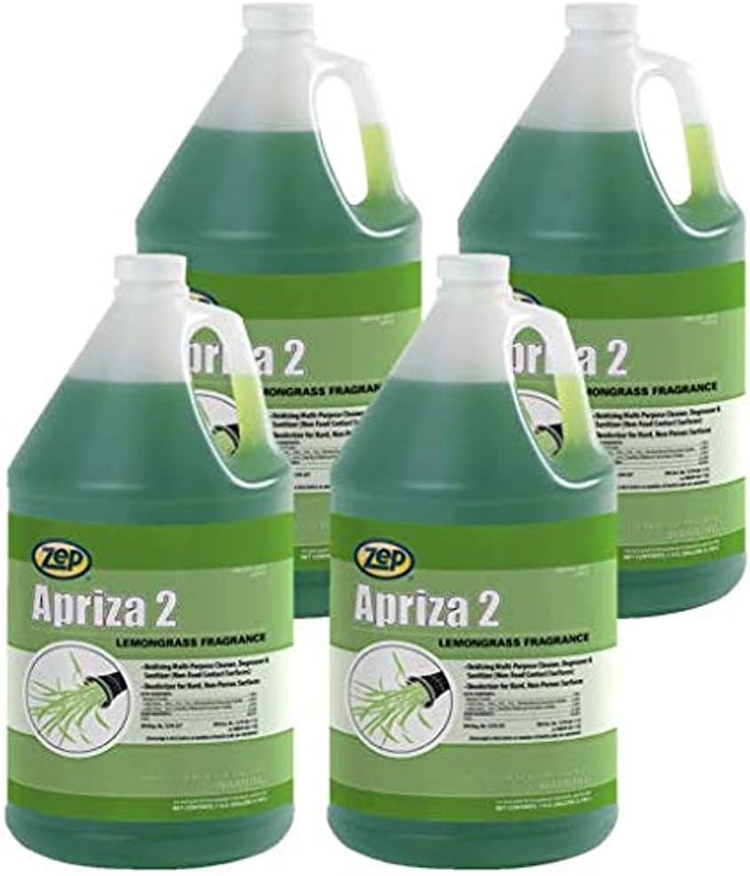 Zep Apriza 2 Multi-Purpose Cleaner - 1 Gallon (Case of 4) 125124 - Oxidizing, Degreaser, Deodorizer, and Sanitizer