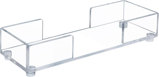 MyGift Modern Premium Clear Acrylic Bathroom Paper Towel Holder for Trifold, Z-Fold and Multifold, Commercial Grade Countertop Disposable Folded Napkin Dispenser Tray for Home, Office, or Business