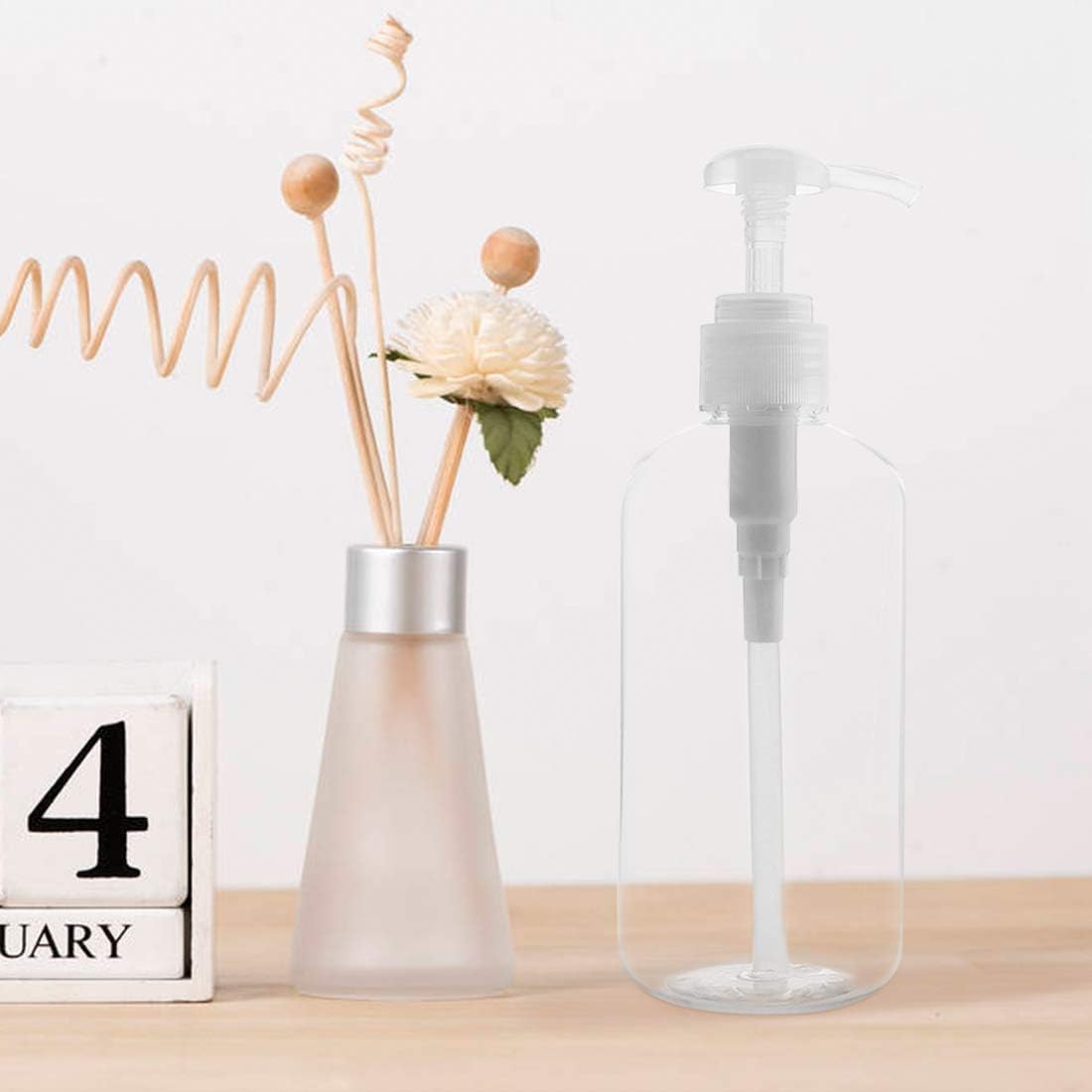 Yebeauty Soap Dispenser, 3 Pack 10oz/300ml Empty Refillable Pump Bottle Modern Liquid Plastic Shampoo and Conditioner Bottles Large Body Wash Dispenser for Shower, Clear