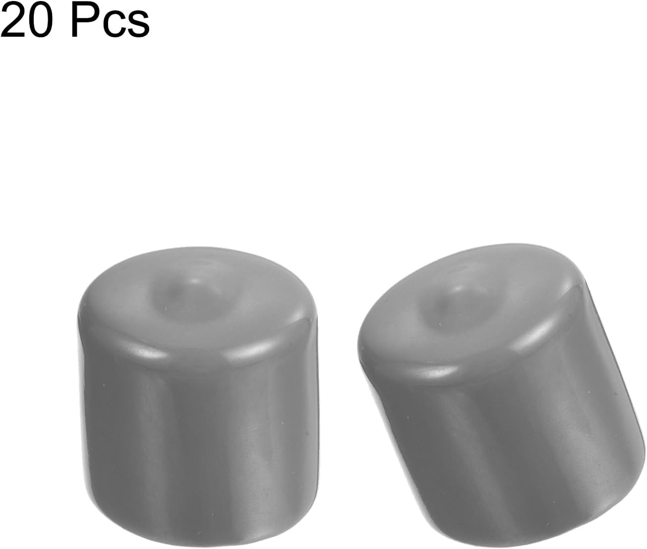 uxcell 20pcs Rubber End Caps Protective Caps 26mm ID Vinyl PVC Round Tube Bolt Cap Cover Screw Thread Protectors, Light Grey