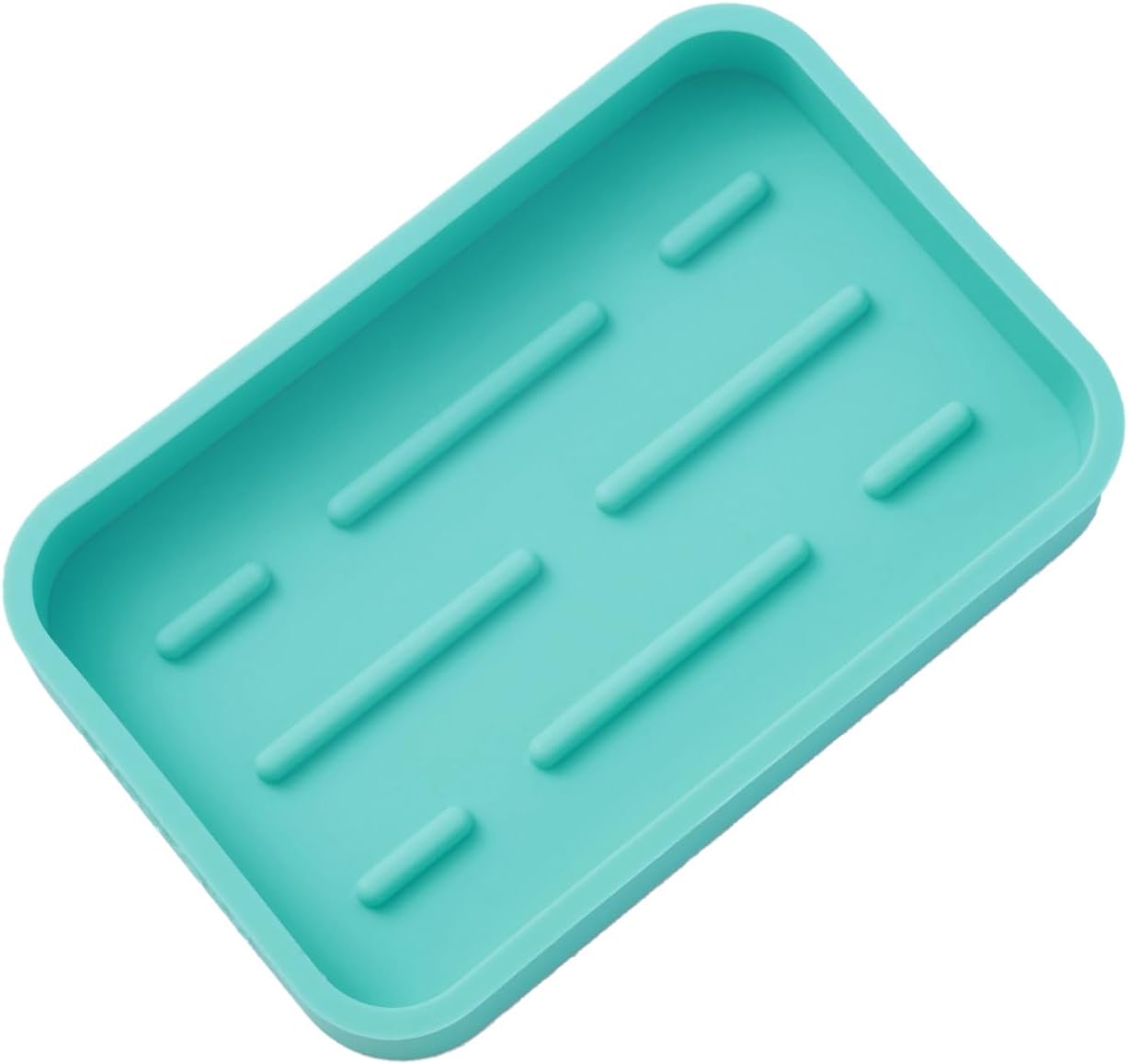 Silicone Kitchen Sink Organizer Tray for Multiple Usage,Easy Clean Sponges Holder for Kitchen Bathroom Counter or Sink,Dish Soap Dispenser,Scrubber,Bottle,Cup Mint 4.9”x 3.2”