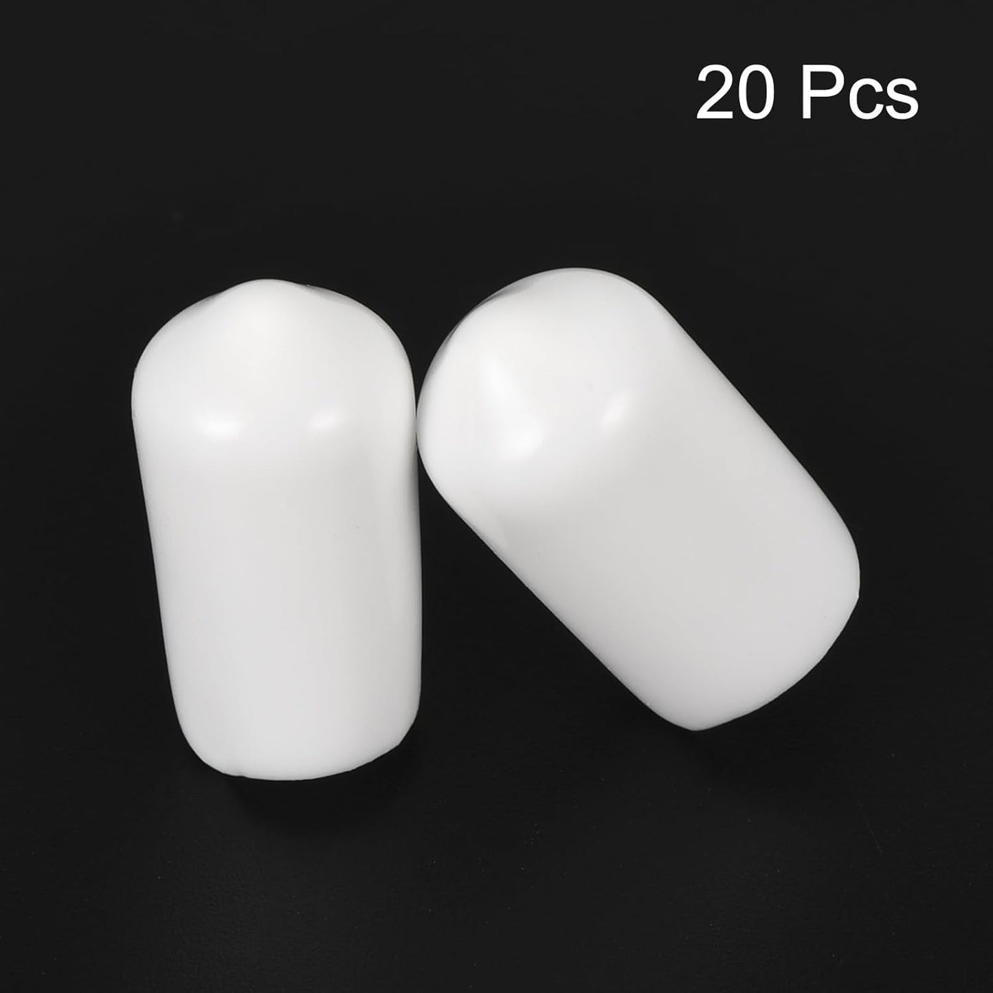 uxcell 20pcs Rubber End Caps 8.5mm ID Vinyl Round End Cap Cover Screw Thread Protectors White