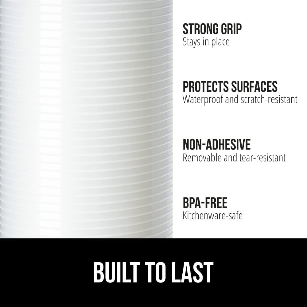 GORILLA GRIP DuraGuard Shelf Liner, 17.5x30 Non-Adhesive Cabinet Liners for Kitchen Drawers, Shelves, Refrigerator, Pantry Storage, Bathroom Closet, Durable Waterproof BPA Free Ribbed Plastic, Clear