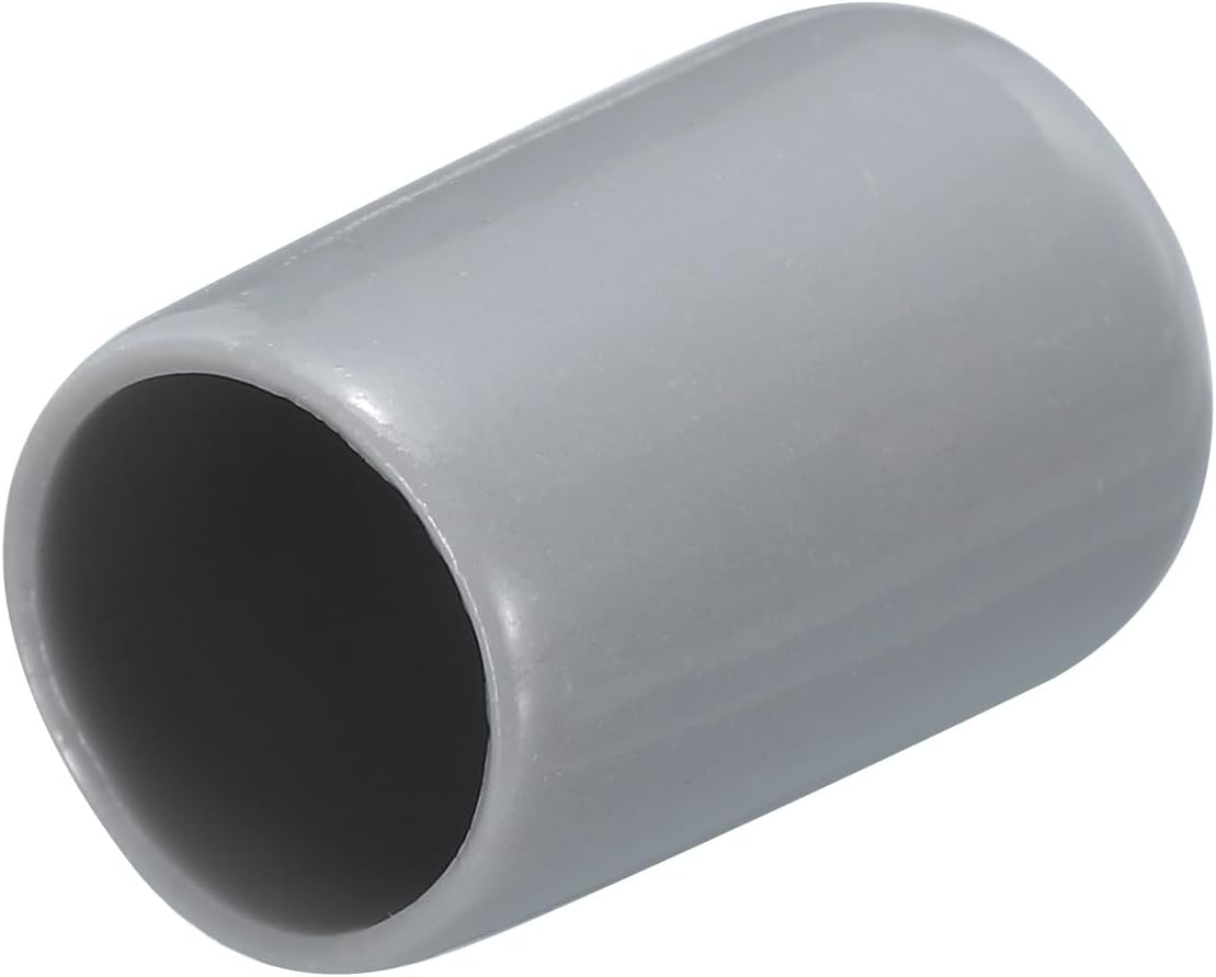 uxcell 20pcs Rubber End Caps 12mm(1/2") ID Vinyl PVC Round Tube Bolt Cap Cover Screw Thread Protectors Grey