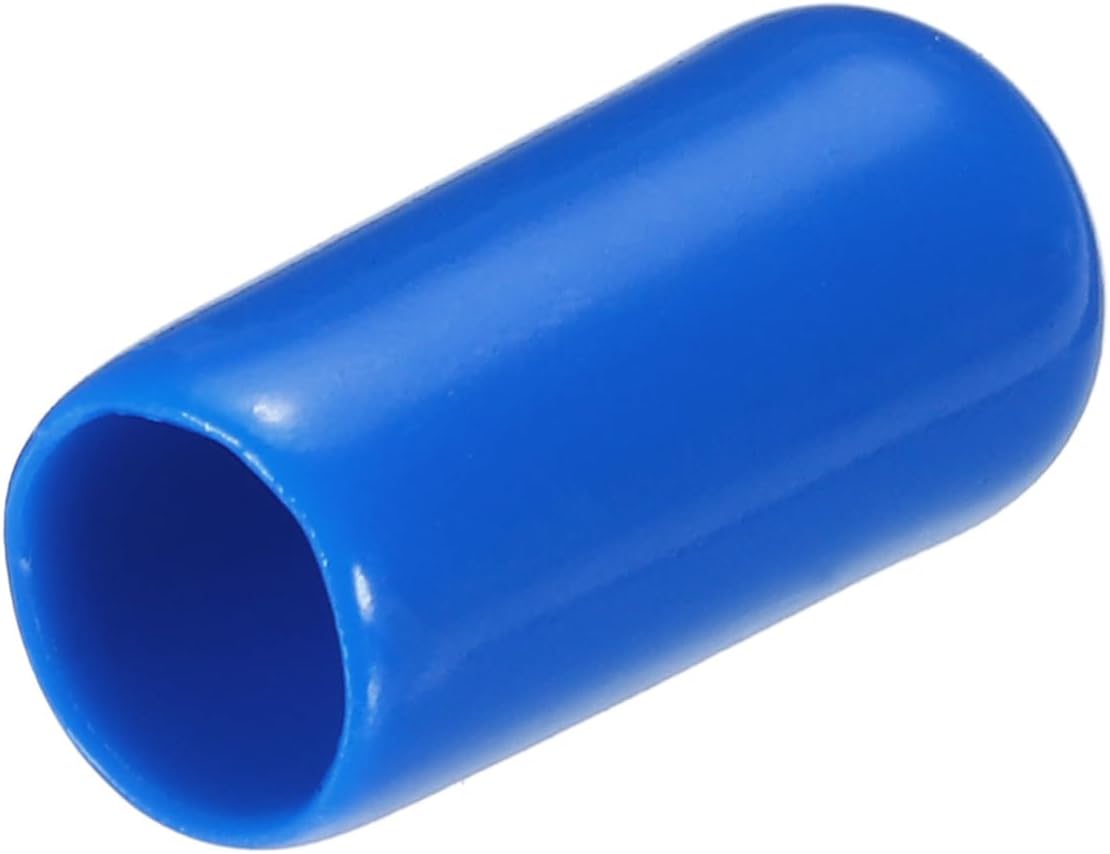 uxcell 20pcs Rubber End Caps 6.5mm ID Vinyl PVC Round Tube Bolt Cap Cover Screw Thread Protectors Blue