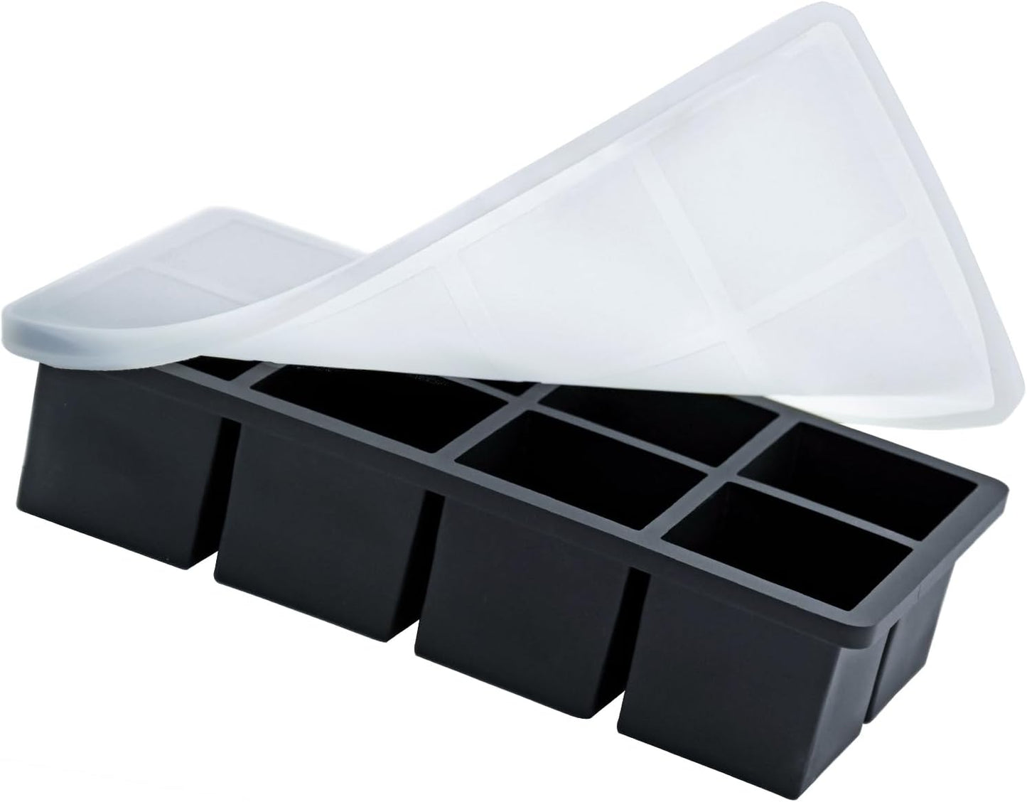 Bangp Large Ice Cube Tray for Whiskey (2 Pack),Metal Reinforced Frame Big Ice Cube Molds,Large Square Ice Cube Trays with lid,Easy Release Ice Trays for making 16 Giant Ice Cubes for Whiskey Cocktails