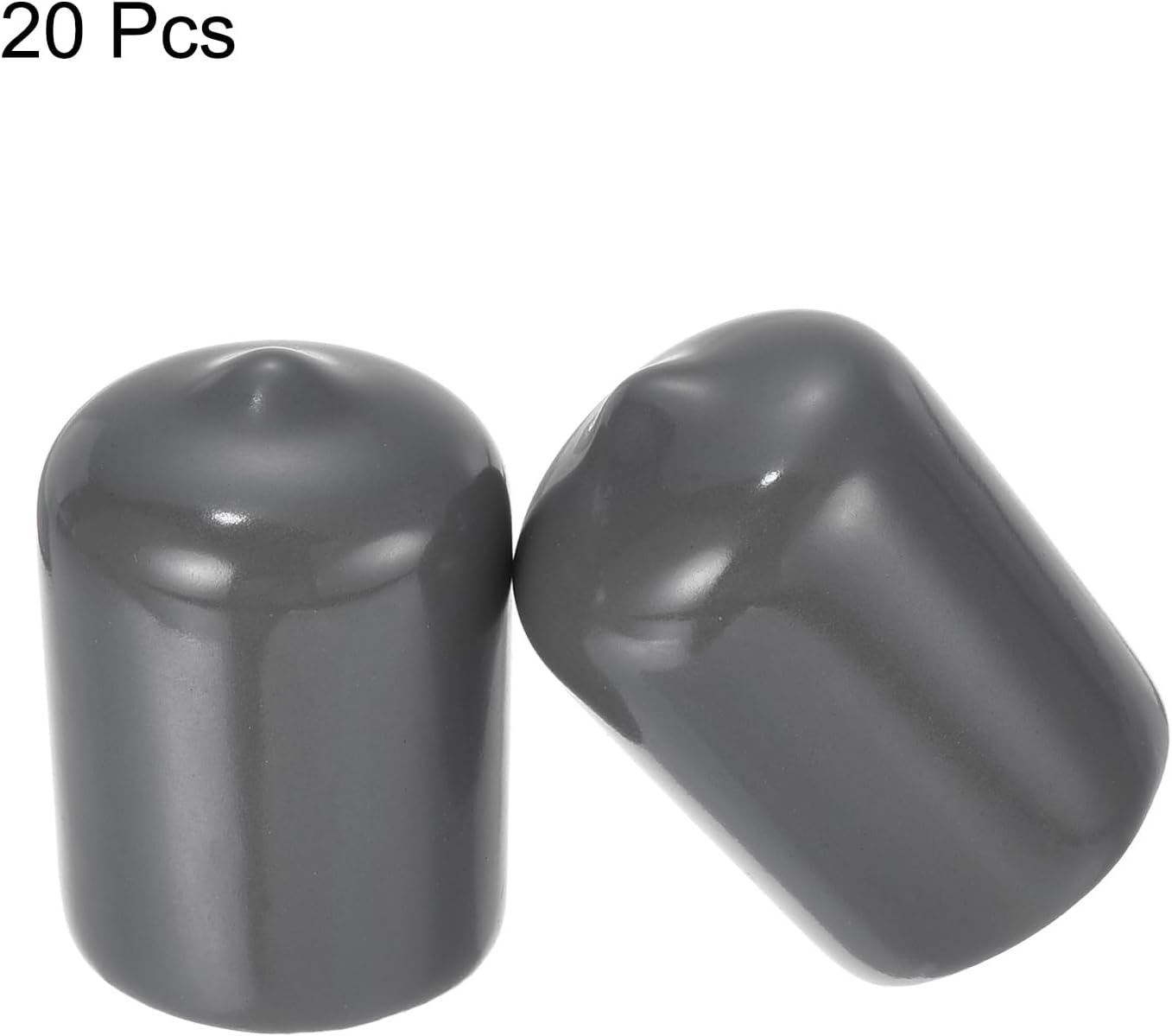 uxcell 20pcs Rubber End Caps 16mm ID Vinyl PVC Round Tube Bolt Cap Cover Screw Thread Protectors Dark Grey