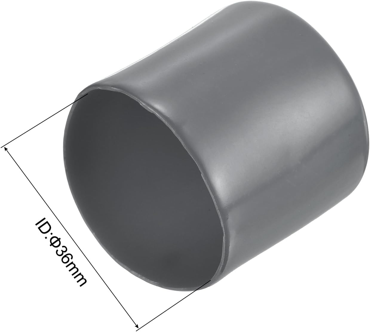 uxcell 20pcs Rubber End Caps 36mm ID Vinyl Round Tube Bolt Cap Cover Thread Protectors Dark Grey