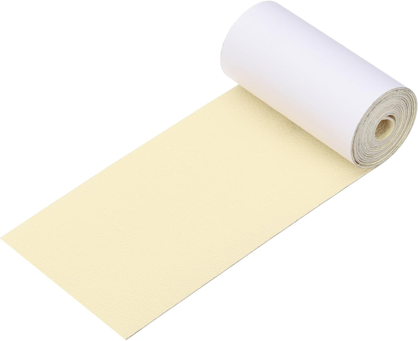 PATIKIL Leather Patches Tape for Furniture, 3.2 x 61 Inch Self Adhesive Vinyl Leather Repair Kit Cover Sheet for Couch, Sofa, Car Seats, Office Chair, Rice Yellow