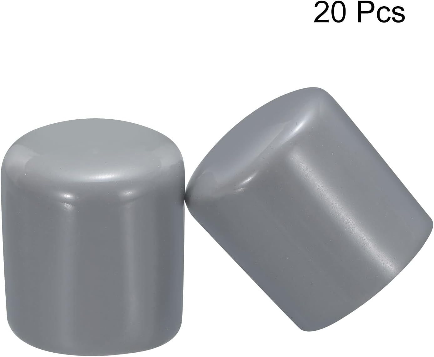 uxcell 20pcs Rubber End Caps 30mm ID Vinyl PVC Round Tube Bolt Cap Cover Screw Thread Protectors Grey