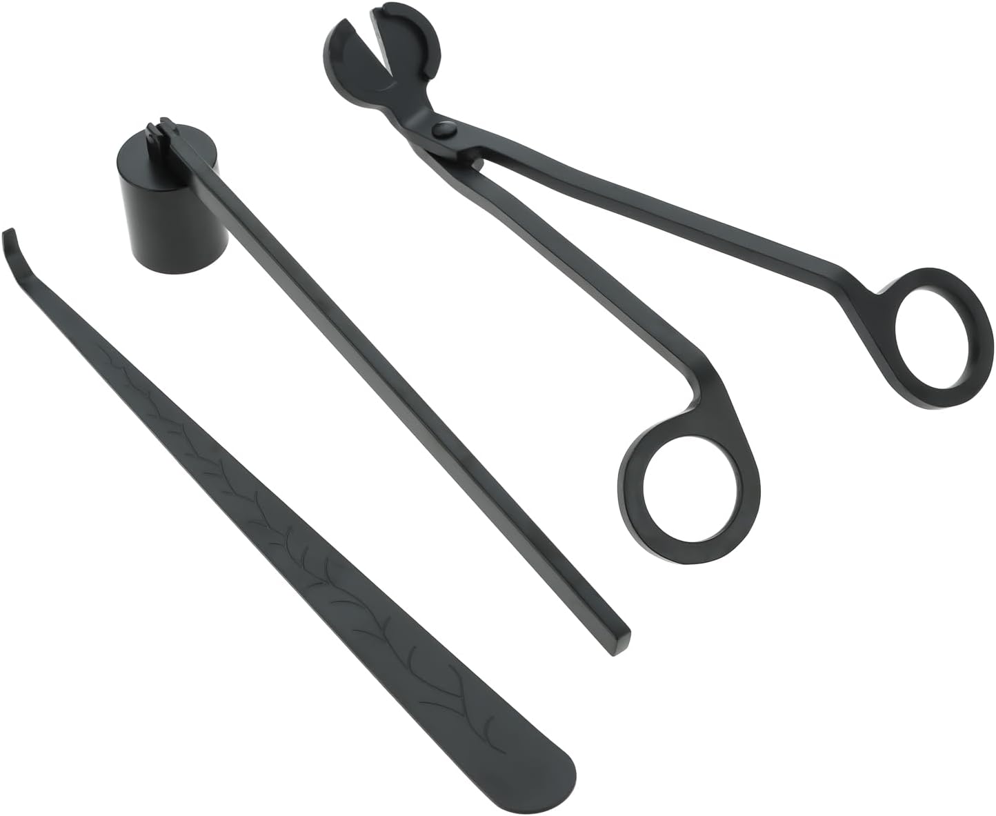 3 in 1 Candle Accessory Set, Candle Wick Trimmer, Candle Wick Snuffer, Candle Wick Dipper Beautiful Box for Candle Lover (Black)