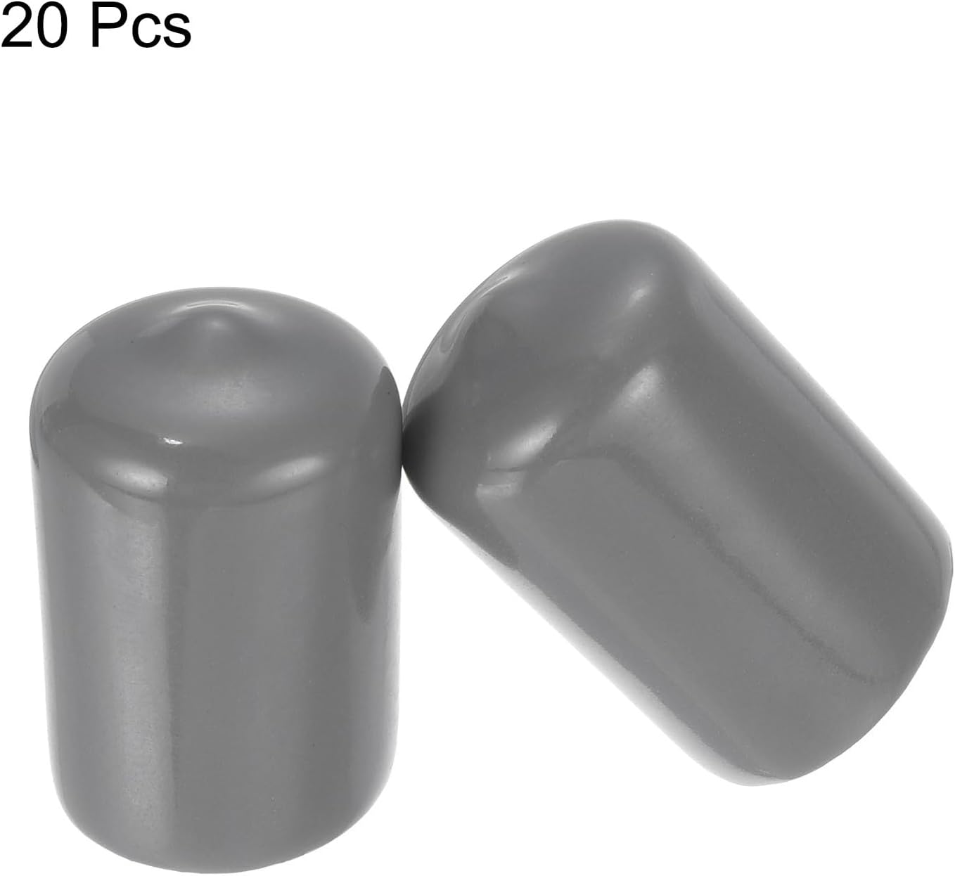 uxcell 20pcs Rubber End Caps 18mm ID Vinyl PVC Round Tube Bolt Cap Cover Screw Thread Protectors Dark Grey