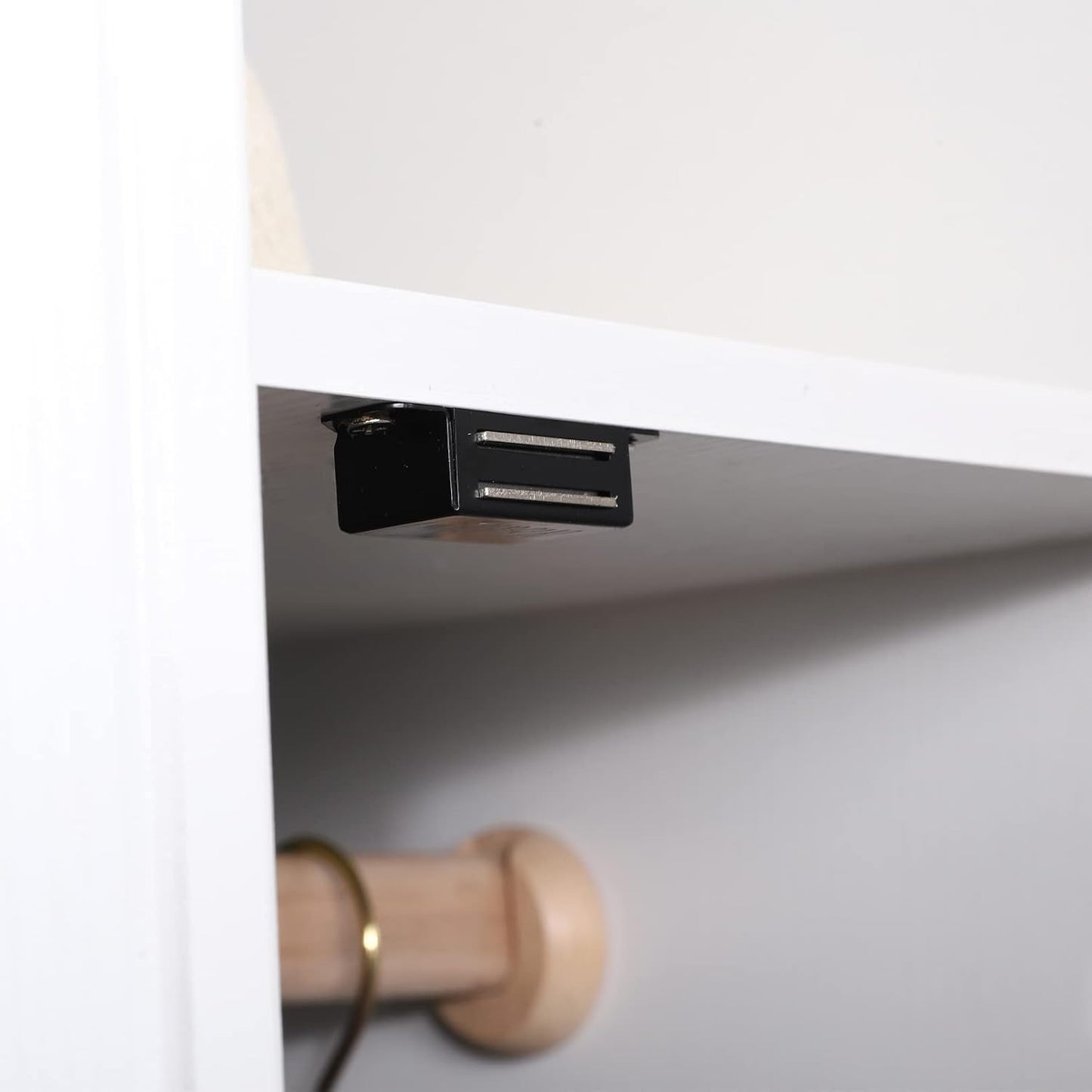 Mousike Cabinet Magnets Magnetic Door Catch Stainless Steel Door Magnet for Kitchen Bathroom Cupboard Wardrobe Closet Closures Cabinet Door Drawer Latch 20 lbs (Black 8Pack)