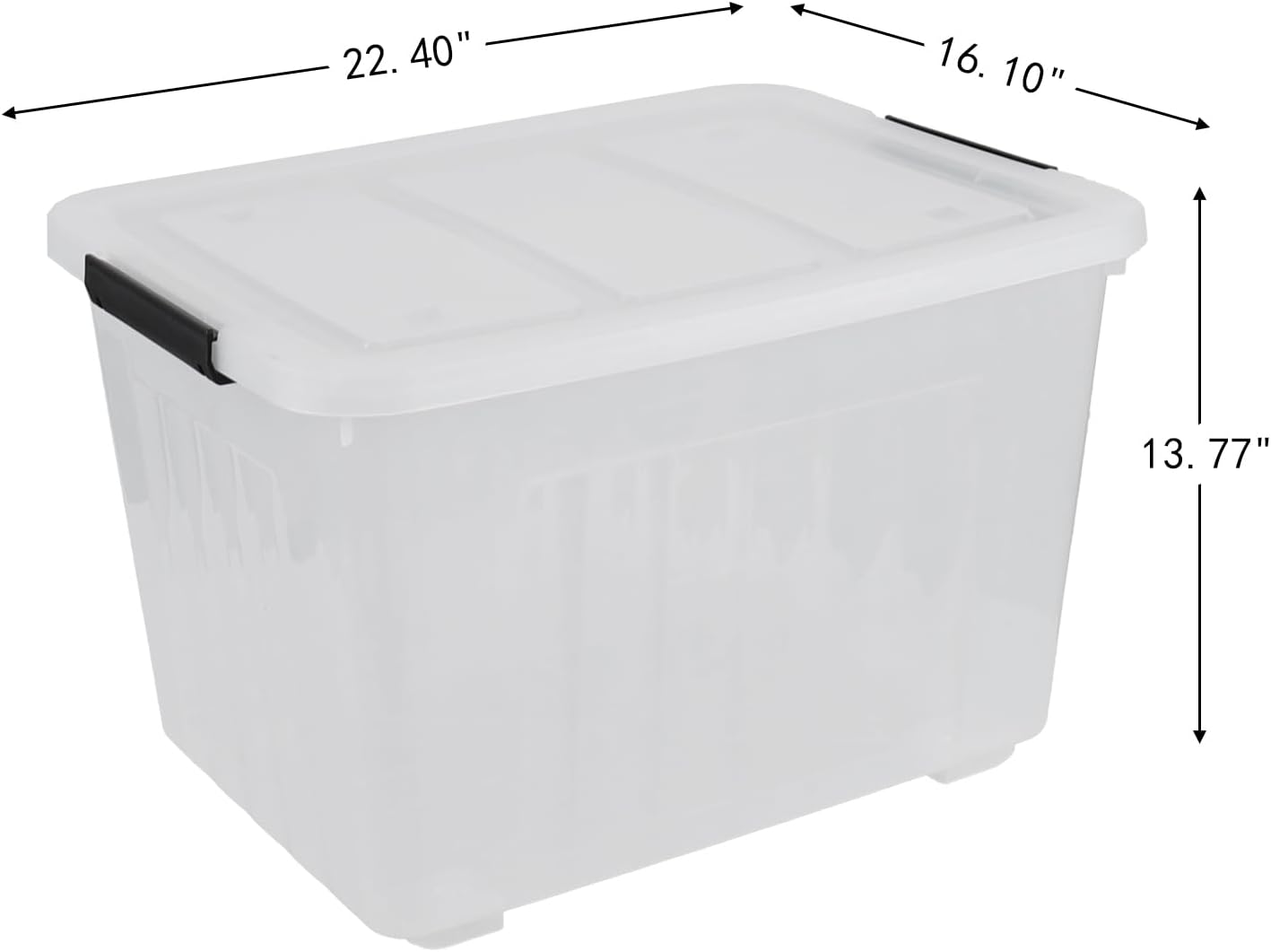70 Quart Clear Plastic Large Storage Box with Wheels, 4-Pack Plastic Storage Bins with Lids
