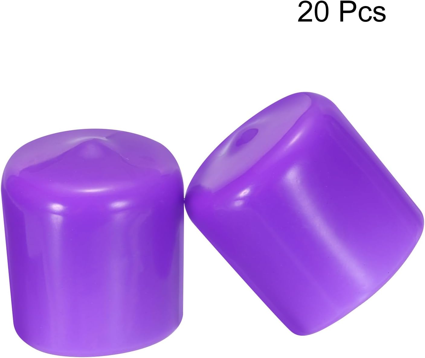 uxcell 20pcs Rubber End Caps 30mm ID Vinyl Round Tube Bolt Cap Cover Screw Thread Protectors Purple