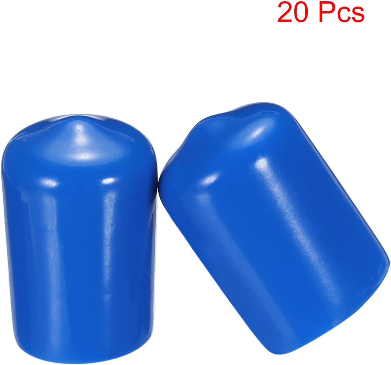 uxcell 20pcs Rubber End Caps 14mm ID Vinyl PVC Round Tube Bolt Cap Cover Screw Thread Protectors Blue