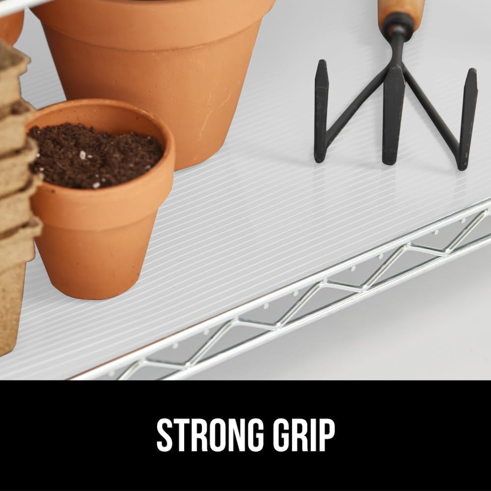 GORILLA GRIP DuraGuard Shelf Liner, 20x20 Non-Adhesive Cabinet Liners for Kitchen Drawers, Shelves, Refrigerator, Pantry Storage, Bathroom Closet, Durable Waterproof BPA Free Ribbed Plastic, White