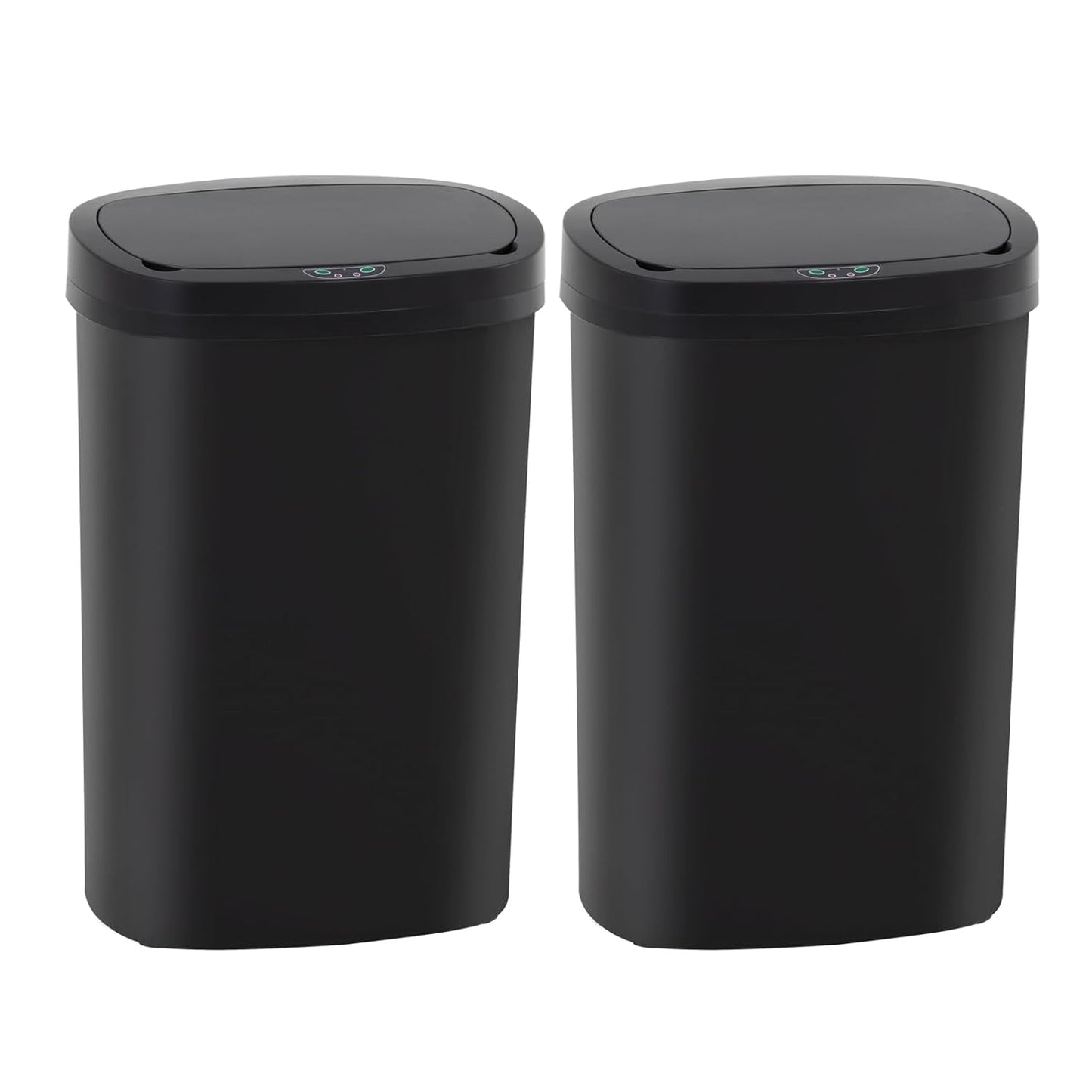 Automatic Motion Sensor Bathroom Trash Can with Lid, 13 Gallon Touchless Trash Bin, Smart Dog Proof Garbage Can, Touch Free Waste Basket for Toilet, Office, Bedroom,Black,2