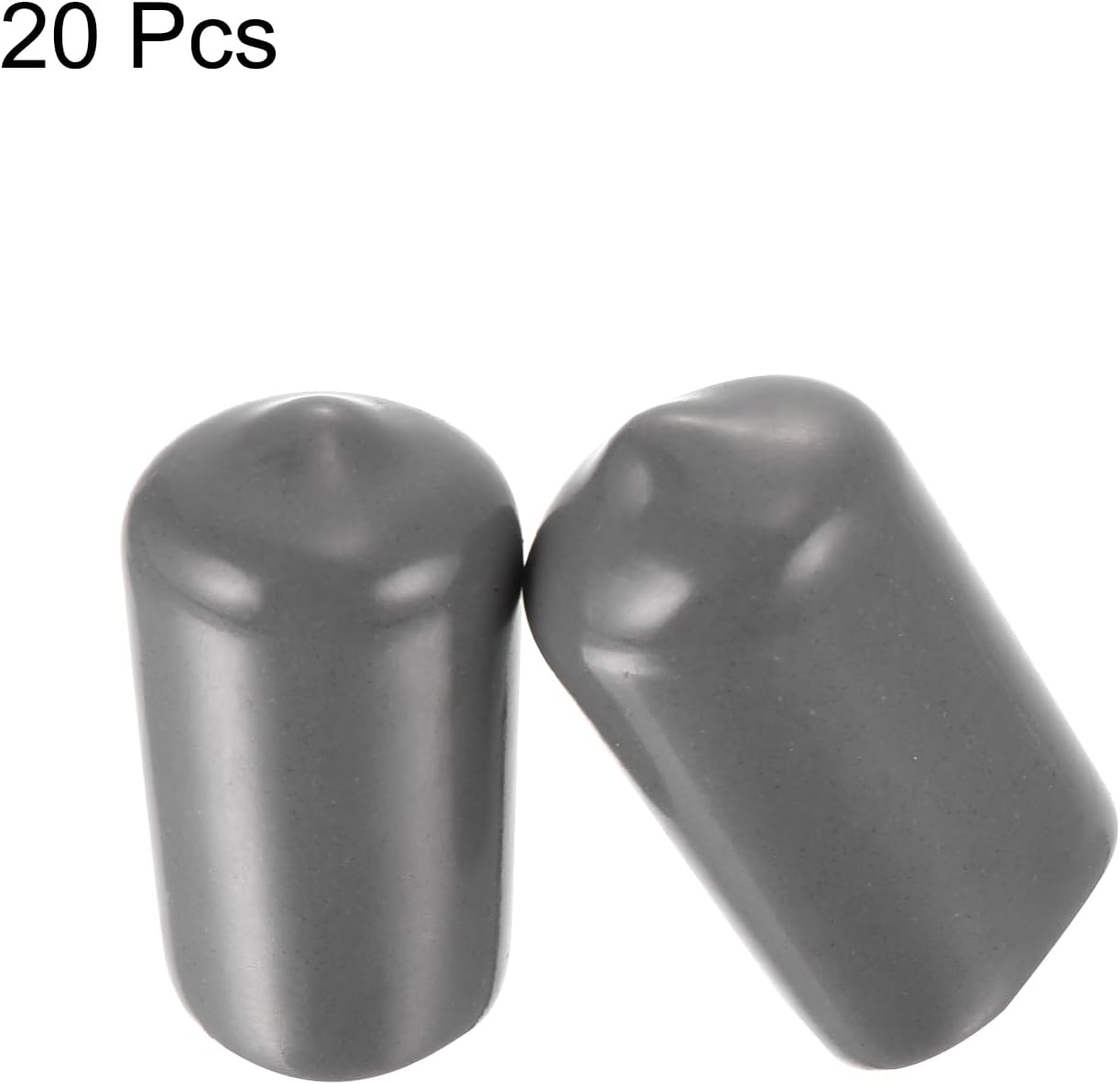 uxcell 20pcs Rubber End Caps 13mm ID Vinyl PVC Round Tube Bolt Cap Cover Screw Thread Protectors Dark Grey