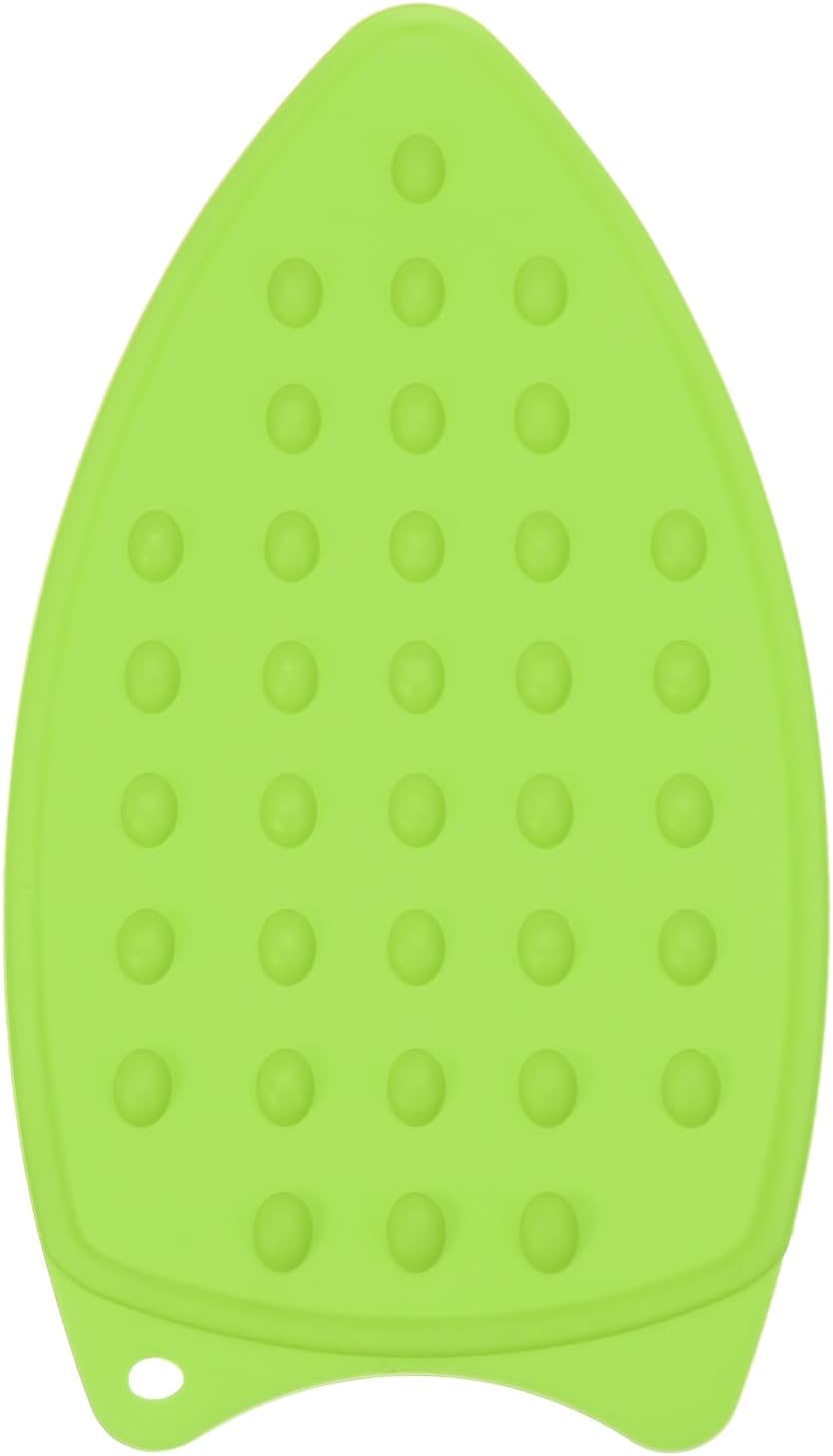 PATIKIL Silicone Iron Rest Pad, Multipurpose Hot Heat Resistant Iron Rest Plate Protective Pad for Ironing Board Hot Resistant Steamer Steam Compact Mat, Green