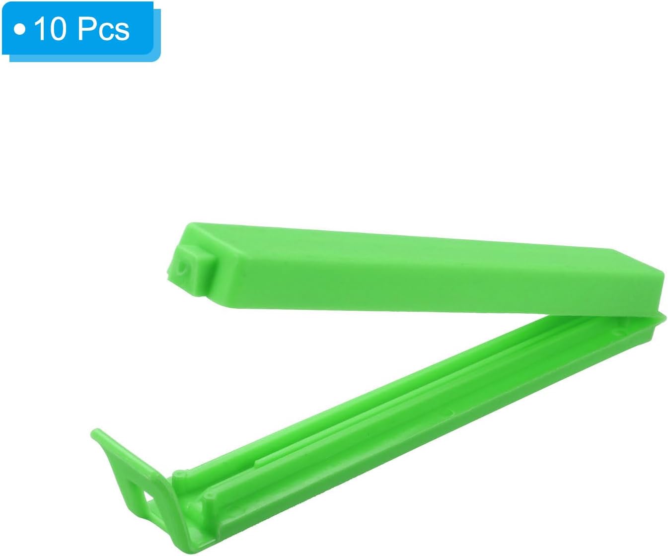 PATIKIL Sealing Clips 4.3 Inch, 10 Pack Reusable Plastic Bag Clip Clamp Sealer for Food Storage Snack Bag Home Kitchen, Green
