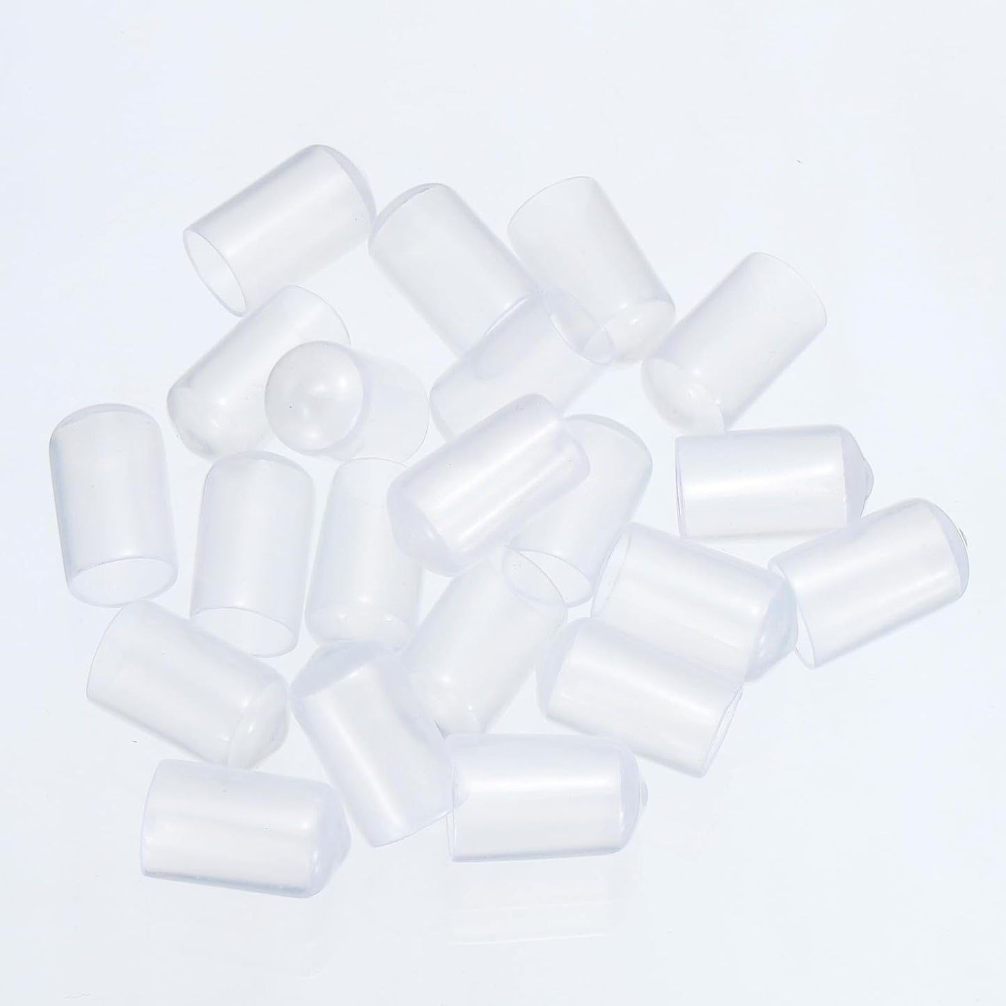 uxcell 20pcs Rubber End Caps 12mm(1/2") ID Vinyl PVC Round Tube Bolt Cap Cover Screw Thread Protectors Clear