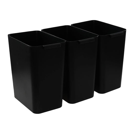 4.5 Gallon Plastic Office Wastebasket, Plastic Trash Cans, Black, 3 Packs