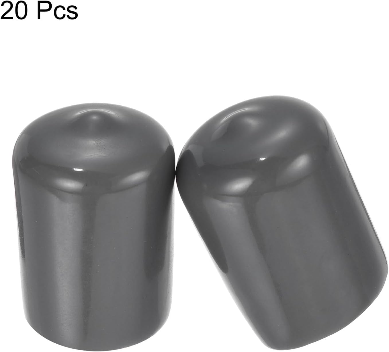 uxcell 20pcs Rubber End Caps 19mm(3/4") ID Vinyl PVC Round Tube Bolt Cap Cover Screw Thread Protectors Dark Grey